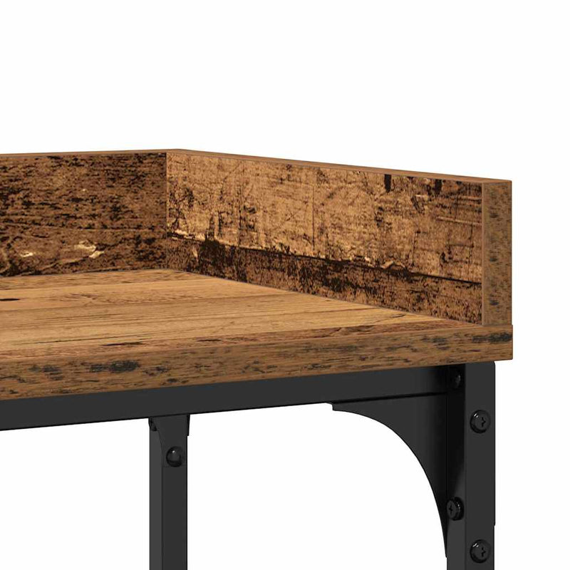 vidaXL Konzolasztal Régi fa 100 x 30 x 80 cm Műgyantás fa és fém