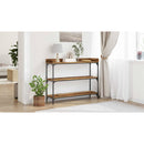 vidaXL Konzolasztal Régi fa 100 x 30 x 80 cm Műgyantás fa és fém