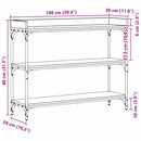 vidaXL Konzolasztal Régi fa 100 x 30 x 80 cm Műgyantás fa és fém