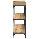 vidaXL Konzolasztal polcokkal kézműves tölgy 100 x 30 x 80 cm