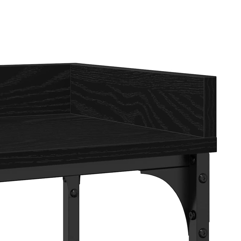 vidaXL Konzolasztal Musta tammi 100 x 30 x 80 cm Műgyantás fa és fém