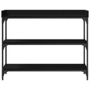 vidaXL Konzolasztal Musta tammi 100 x 30 x 80 cm Műgyantás fa és fém