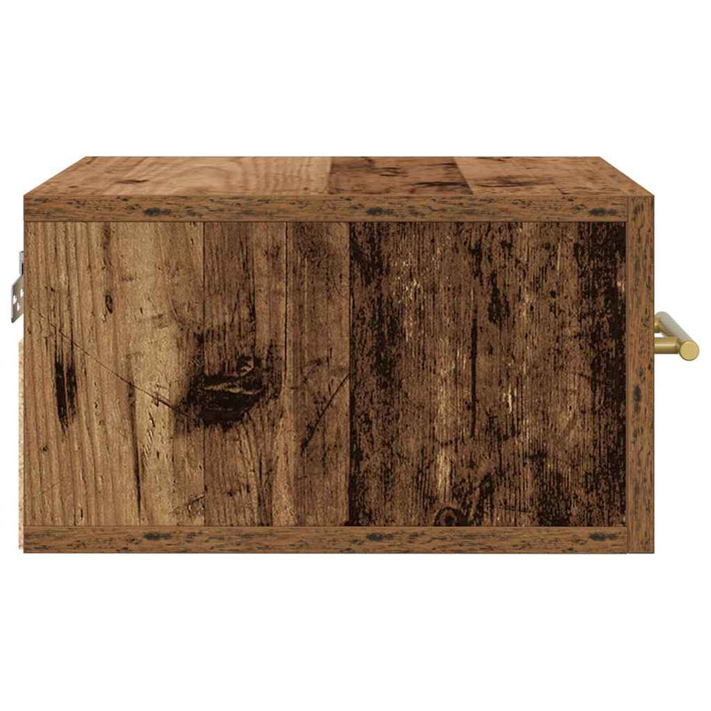 vidaXL Éjjeliszekrény Falra szerelhető Régi fa 35 x 35 x 20 cm Faanyag