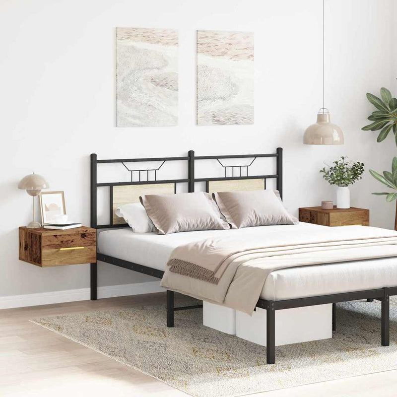 vidaXL Éjjeliszekrény 2 pcs Régi fa 35 x 35 x 20 cm Faanyag