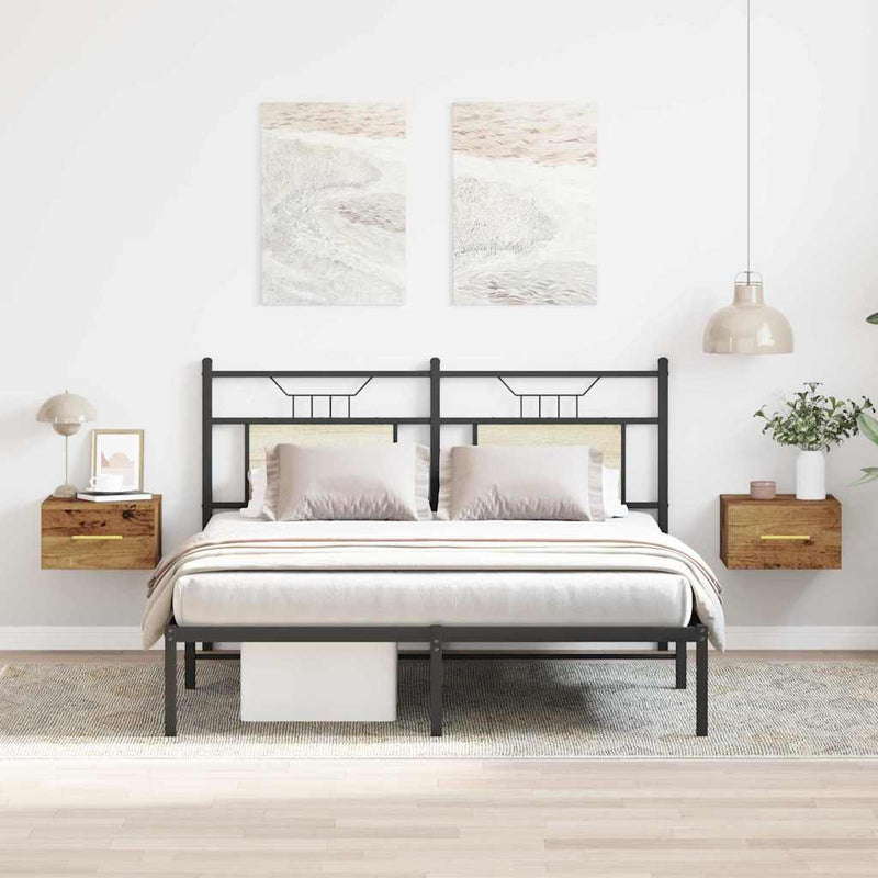 vidaXL Éjjeliszekrény 2 pcs Régi fa 35 x 35 x 20 cm Faanyag