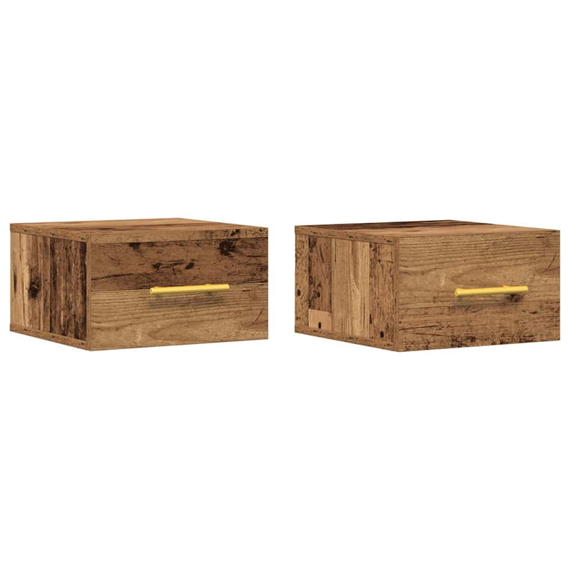vidaXL Éjjeliszekrény 2 pcs Régi fa 35 x 35 x 20 cm Faanyag