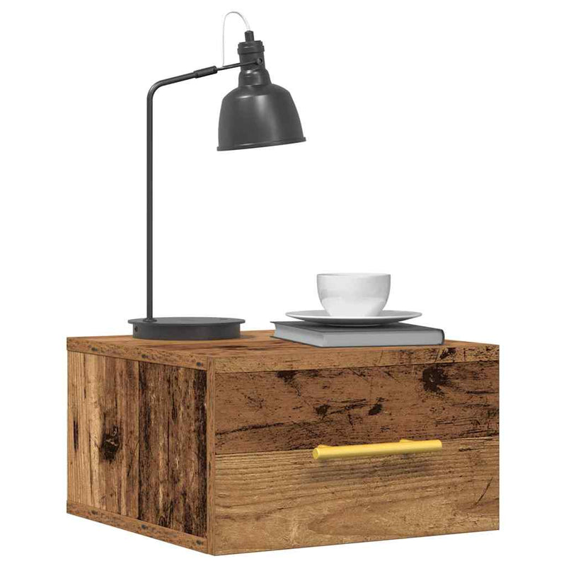 vidaXL Éjjeliszekrény 2 pcs Régi fa 35 x 35 x 20 cm Faanyag