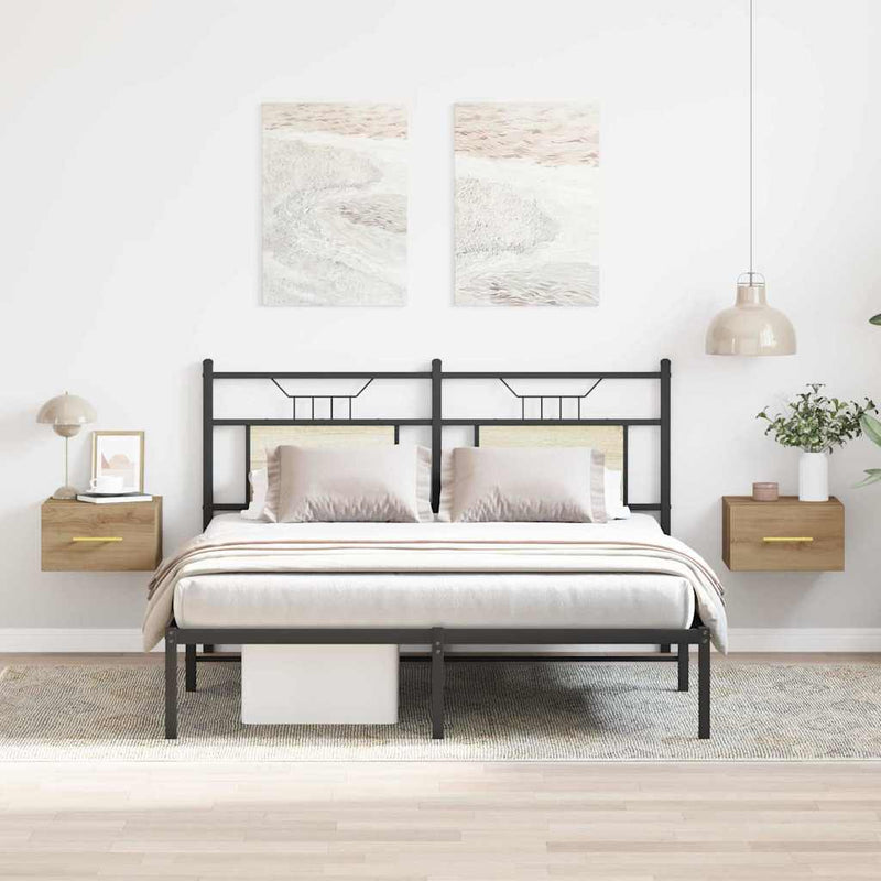 vidaXL Éjjeliszekrény 2 pcs kézműves tölgy 35 x 35 x 20 cm Faanyag