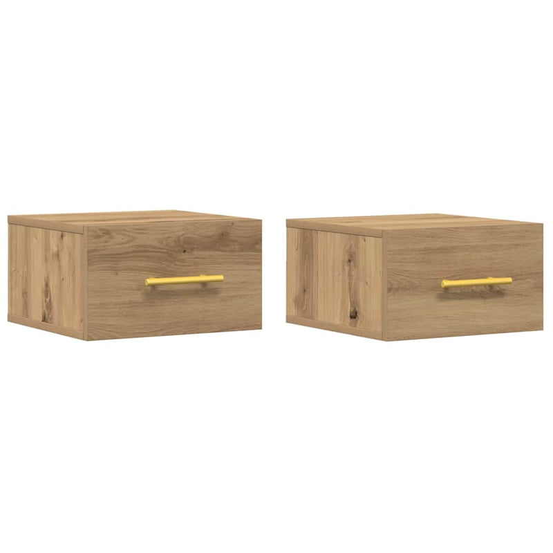 vidaXL Éjjeliszekrény 2 pcs kézműves tölgy 35 x 35 x 20 cm Faanyag