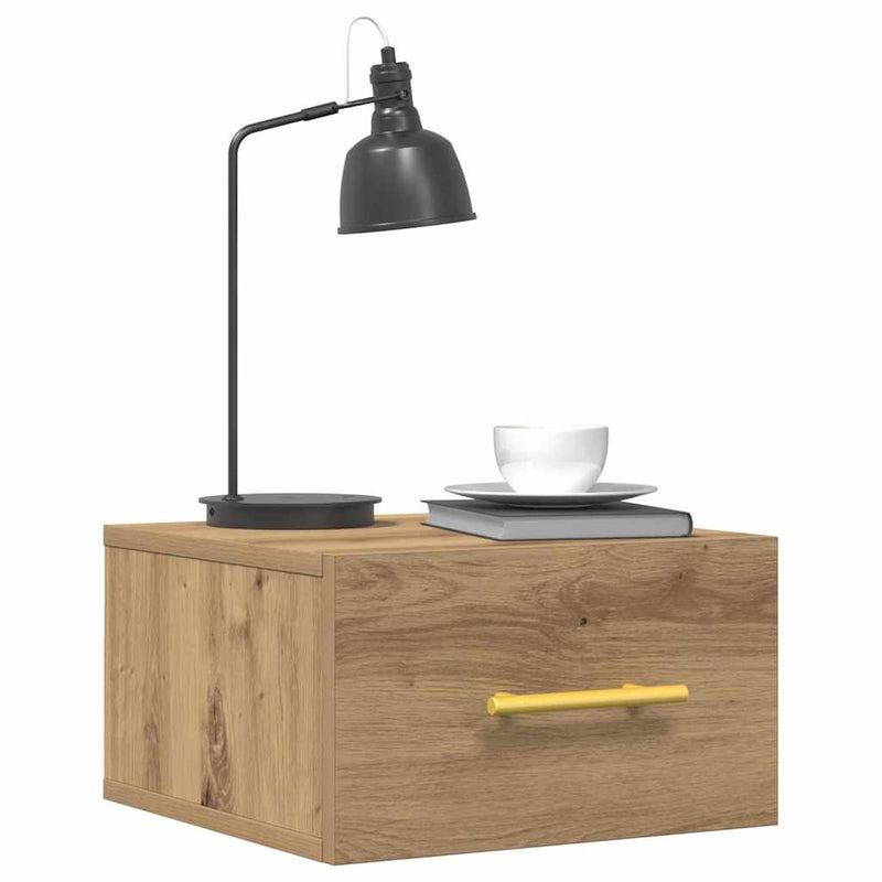 vidaXL Éjjeliszekrény 2 pcs kézműves tölgy 35 x 35 x 20 cm Faanyag