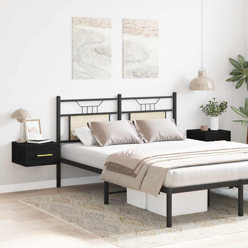 vidaXL Éjjeliszekrény 2 pcs Musta tammi 35 x 35 x 20 cm Faanyag