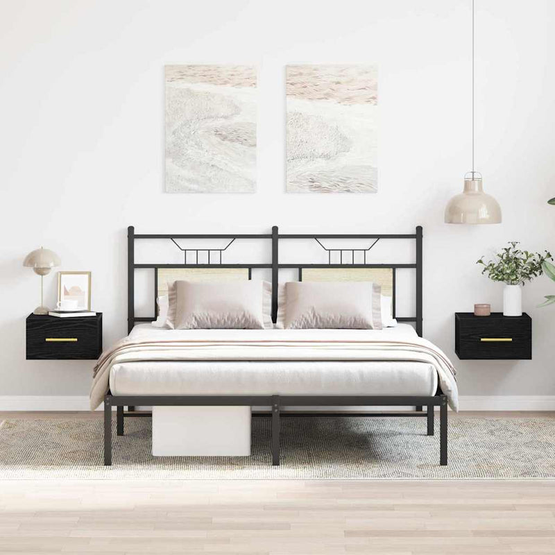 vidaXL Éjjeliszekrény 2 pcs Musta tammi 35 x 35 x 20 cm Faanyag