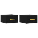 vidaXL Éjjeliszekrény 2 pcs Fekete tölgy 35 x 35 x 20 cm Faanyag