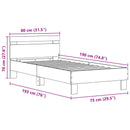 vidaXL Ágykeret leddel fejtámlával Öreg fa 75 x 190 cm Faanyag