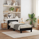 vidaXL Ágykeret leddel fejtámlával Fekete tölgy 75 x 190 cm Faanyag