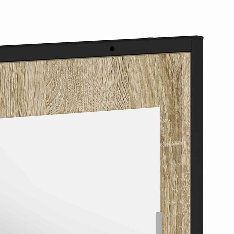 vidaXL Fürdőszobai tükör polcokkal Fekete 50 x 12 x 60 cm Faanyag