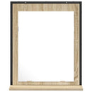 vidaXL Fürdőszobai tükör Fekete 50 x 12 x 60 cm Üveg és Műszaki Fa