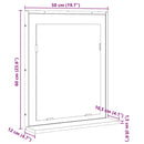 vidaXL Fürdőszobai tükör Fekete 50 x 12 x 60 cm Üveg és Műszaki Fa