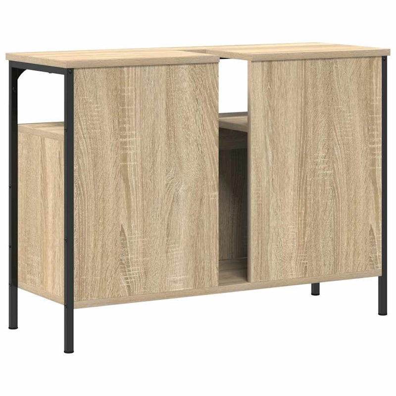 vidaXL Fürdőszobai mosdószekrény ajtóval Barna 80 x 30 x 60 cm Faanyag