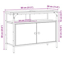 vidaXL Fürdőszobai mosdószekrény ajtóval Barna 80 x 30 x 60 cm Faanyag