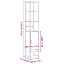 vidaXL Fürdőszoba Székény polcokkal Bézs 33 x 33 x 185,5 cm Faanyag