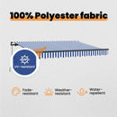 vidaXL Behúzható napellenző Kék 250 x 200 cm szövet