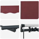 vidaXL Behúzható napellenző Burgundi 250 x 200 cm szövet