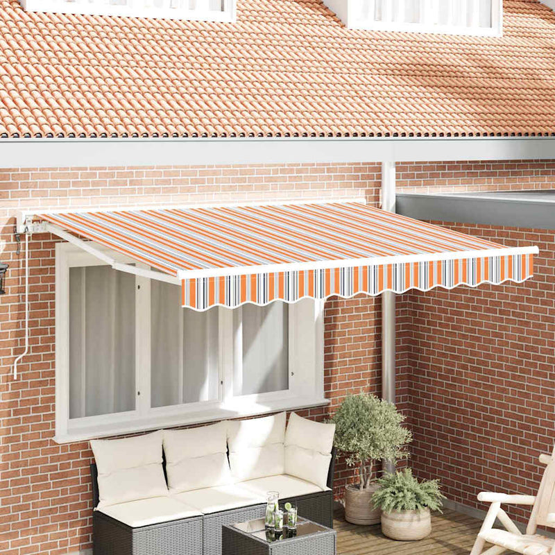 vidaXL Behúzható napellenző Tarka csíkos 250x200 cm szövet