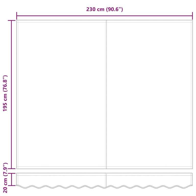 vidaXL Behúzható napellenző Sokszínű 250 x 200 cm