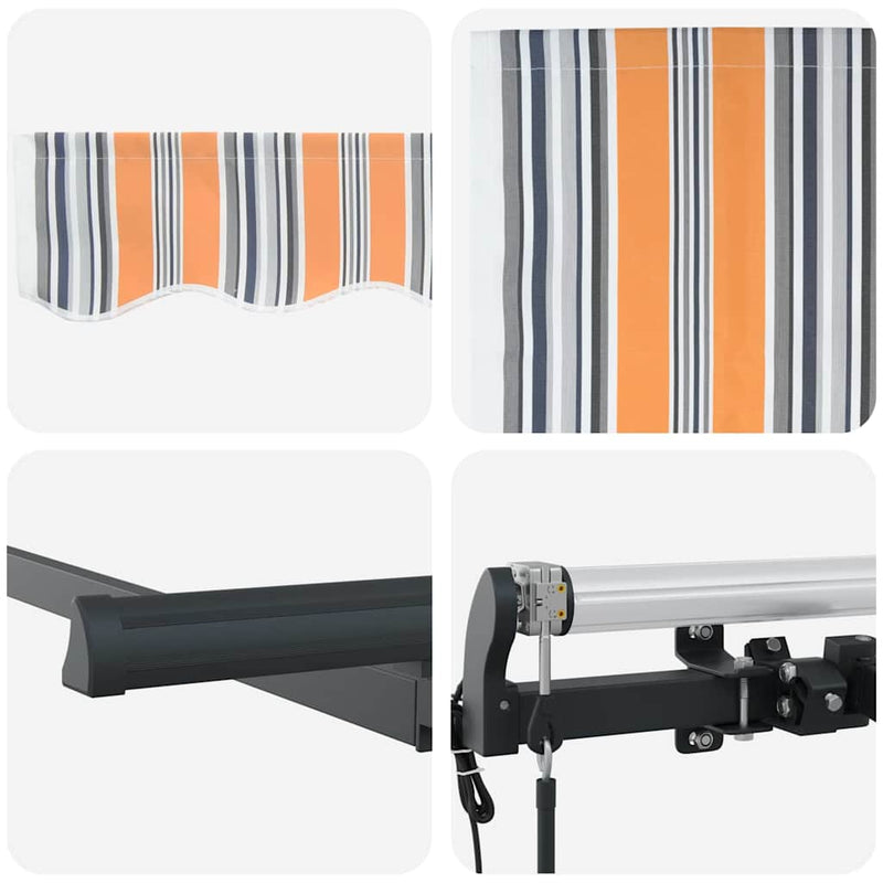 vidaXL Behúzható napellenző Tarka csíkos 250 x 200 cm
