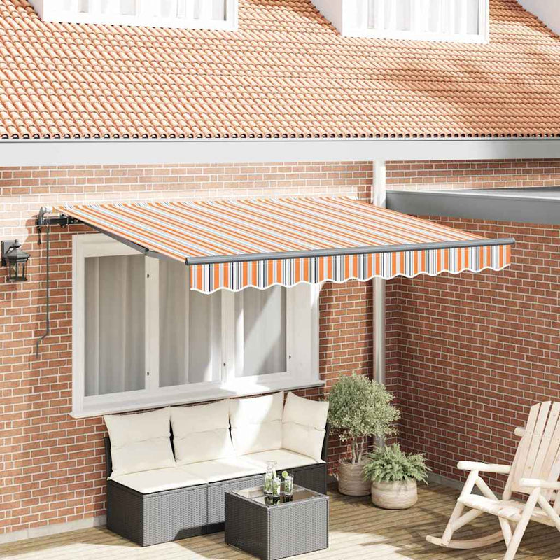vidaXL Behúzható napellenző Tarka csíkos 250 x 200 cm