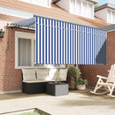vidaXL Behúzható napellenző Kék és Fehér 300 x 200 cm