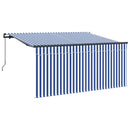 vidaXL Behúzható napellenző Kék és Fehér 300 x 200 cm