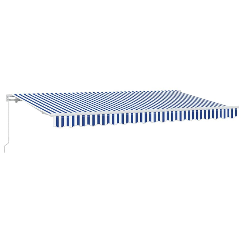 vidaXL Behúzható napellenző Kék, Fehér 350 x 200 cm