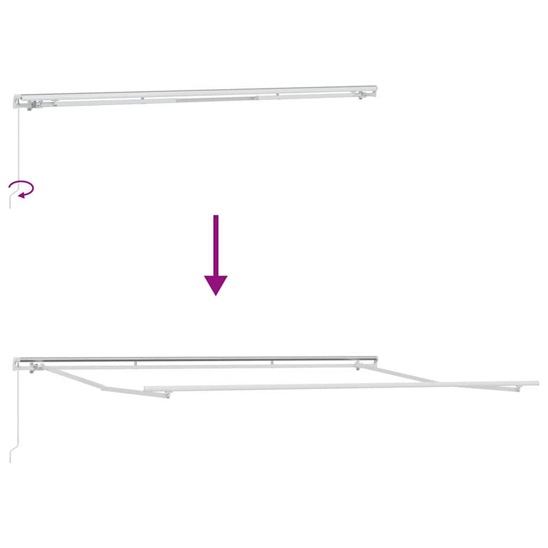 vidaXL Behúzható napellenző Kék, Fehér 350 x 200 cm