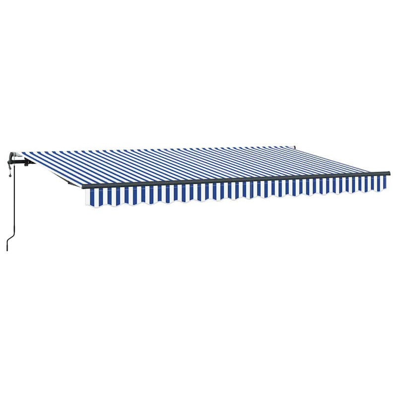 vidaXL Behúzható napellenző Kék, Fehér 350 x 200 cm
