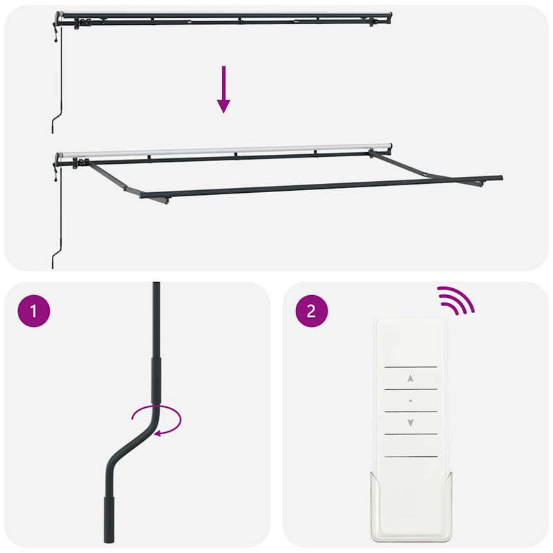 vidaXL Behúzható napellenző Kék és Fehér 350 x 200 cm