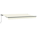 vidaXL Behúzható napellenző Krém 350 x 200 cm szövet