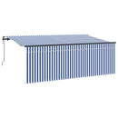 vidaXL Behúzható napellenző Kék és Fehér 350 x 200 cm
