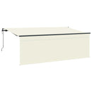 vidaXL Behúzható napellenző Krém 350 x 200 cm Pamut és Alumínium