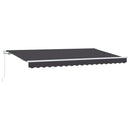 vidaXL Behúzható napellenző Antracit 350 x 200 cm szövet