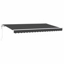 vidaXL Behúzható napellenző Antracit 350 x 200 cm szövet