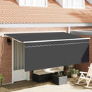 vidaXL Behúzható napellenző Antracit 350 x 200 cm Pamut és Alumínium