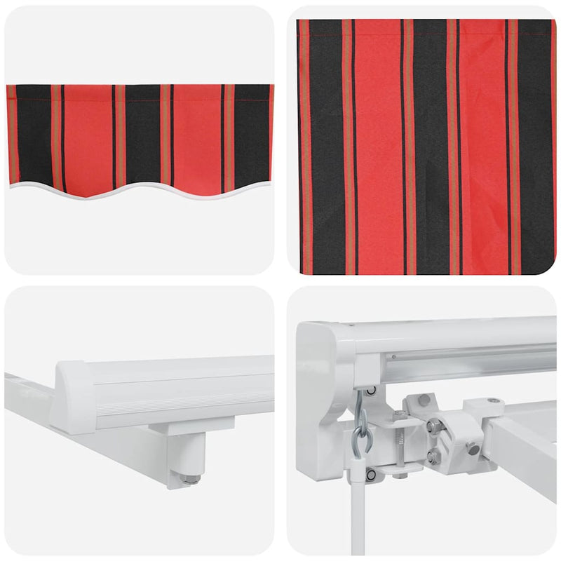 vidaXL Behúzható napellenző Tarka csíkos 350x200 cm szövet
