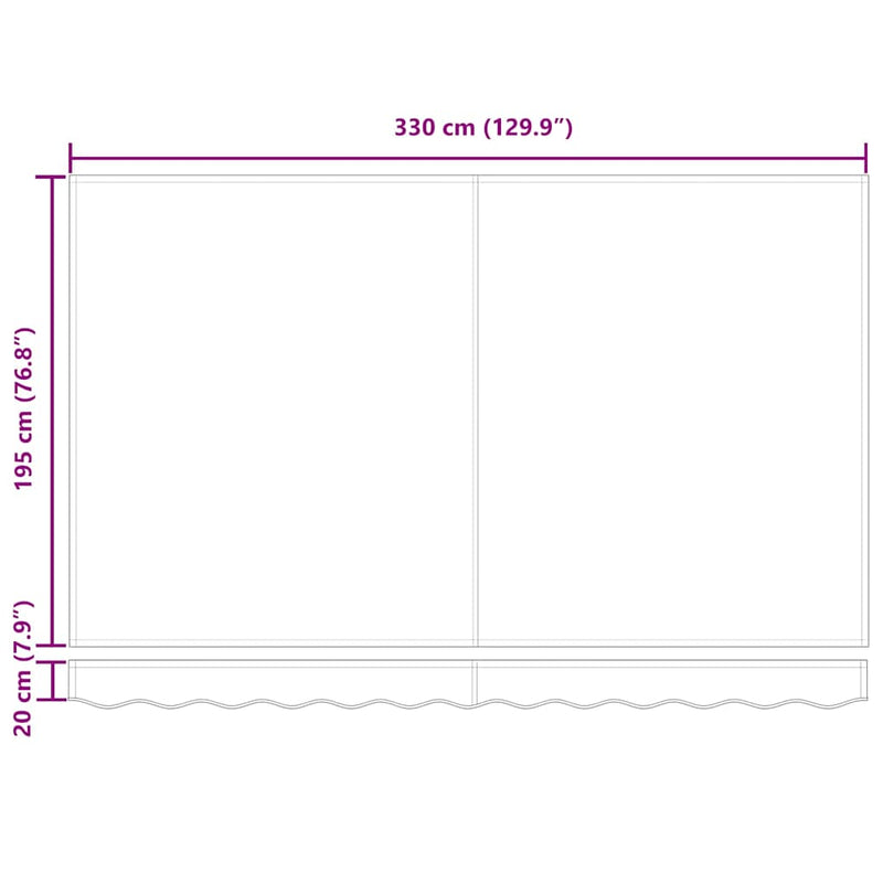 vidaXL Behúzható napellenző Sokszínű 350 x 200 cm