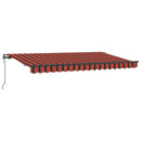 vidaXL Behúzható napellenző Narancssárga 350 x 200 cm szövet