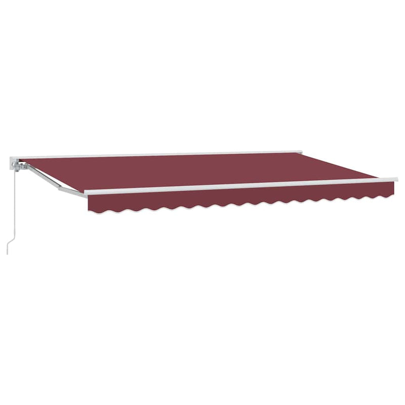 vidaXL Behúzható napellenző Burgundi 350x200 cm szövet