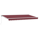 vidaXL Napernyő keret Burgundi 350 x 200 cm Poliészter PU bevonattal