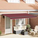 vidaXL Behúzható napellenző Burgundi 350 x 200 cm szövet