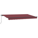 vidaXL Behúzható napellenző Burgundi 350 x 200 cm szövet